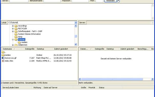 FTP mit Filezilla